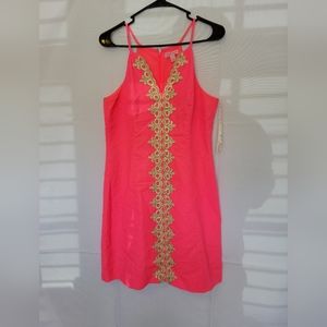 Lilly Pulitzer neon coral halter dress size 8